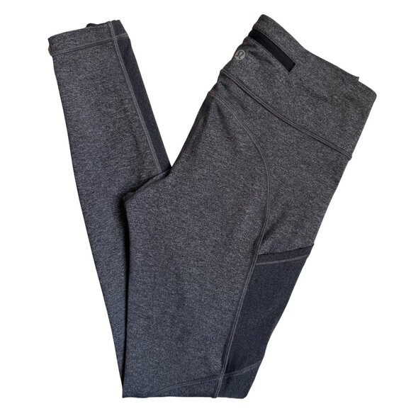 Lululemon Speed Tight V Leggings Heathered Black - Size 6 - Picture 1 of 14